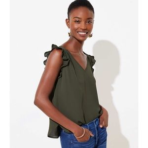 LOFT Bar Back Flutter Shell in Dark Caper